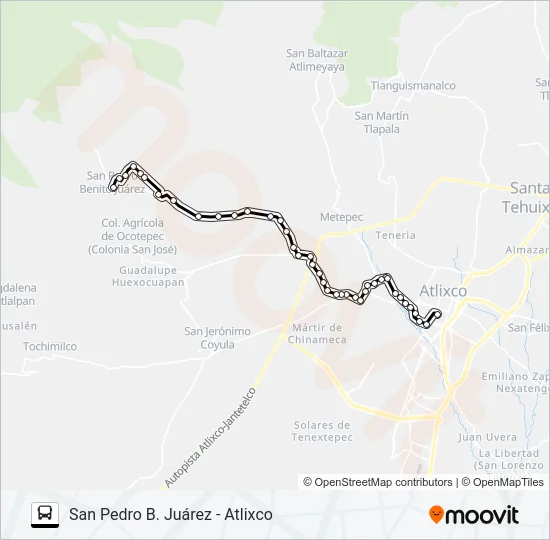 RUTA SAN PEDRO B. JUÁREZ Bus Line Map