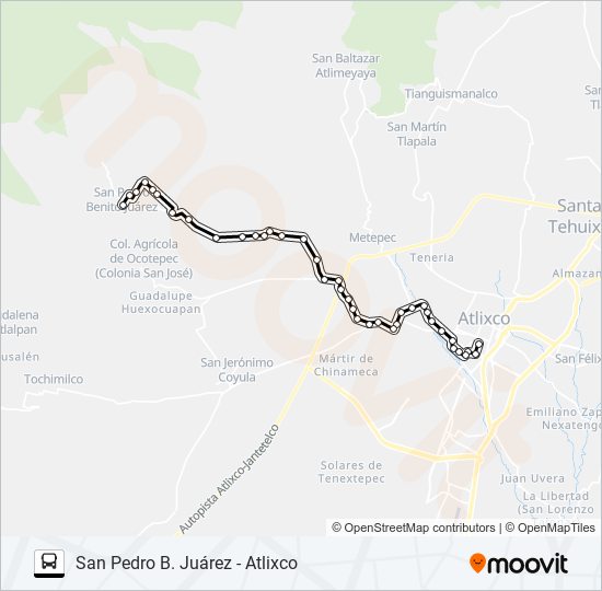 Mapa de RUTA SAN PEDRO B. JUÁREZ de autobús