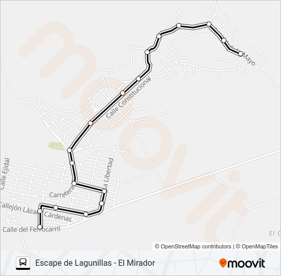 Mapa de RUTA ESCAPE DE LAGUNILLAS de autobús