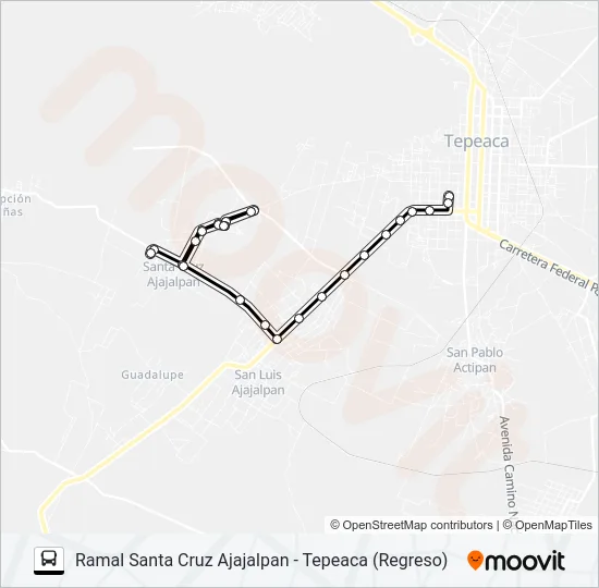 RUTA SANTA CRUZ AJAJALPAN Bus Line Map