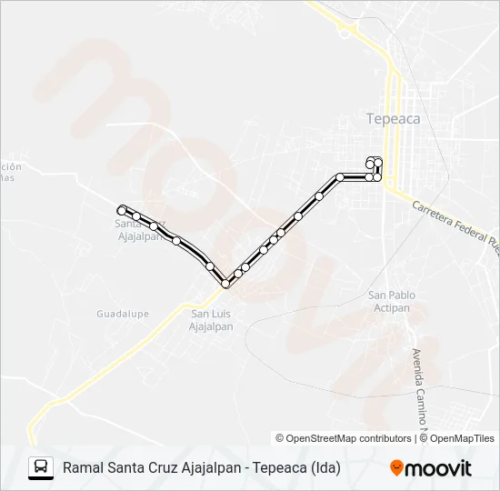 RUTA SANTA CRUZ AJAJALPAN Bus Line Map