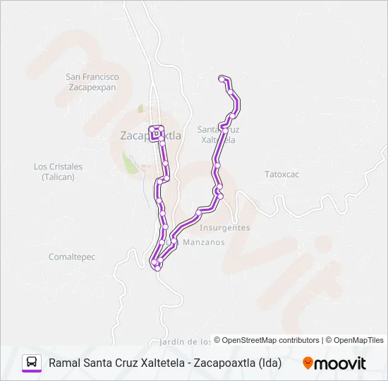 RUTA SANTA CRUZ XALTETECA Bus Line Map