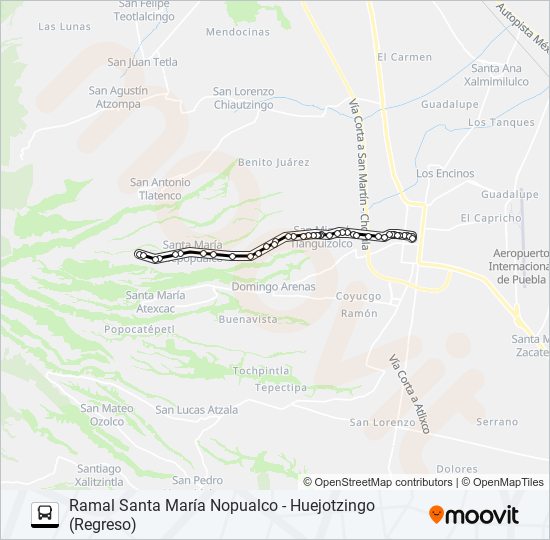 Mapa de RUTA SANTA MARÍA NOPUALCO de autobús