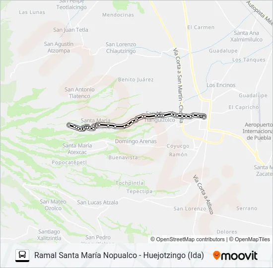 RUTA SANTA MARÍA NOPUALCO Bus Line Map