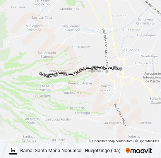 RUTA SANTA MARÍA NOPUALCO bus Line Map