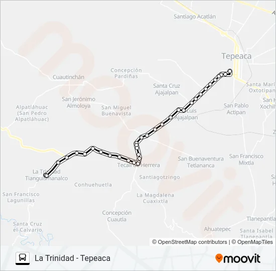 RUTA LA TRINIDAD - TEPEACA Bus Line Map