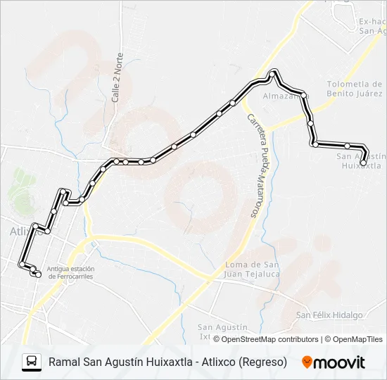 RUTA SAN AGUSTÍN HUIXAXTLA Bus Line Map