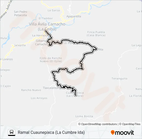RUTA VILLA ALTA (LA CEIBA) Bus Line Map