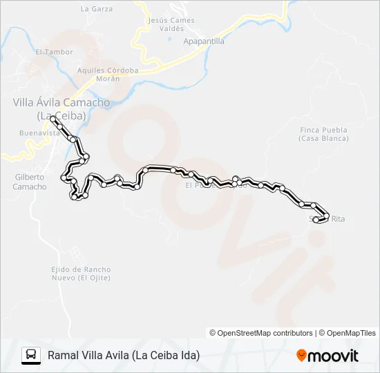 RUTA VILLA ALTA (LA CEIBA) Bus Line Map