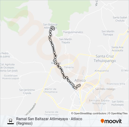 Mapa de RUTA SAN BALTAZAR ATLIMEYAYA de autobús