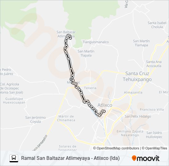 Mapa de RUTA SAN BALTAZAR ATLIMEYAYA de autobús