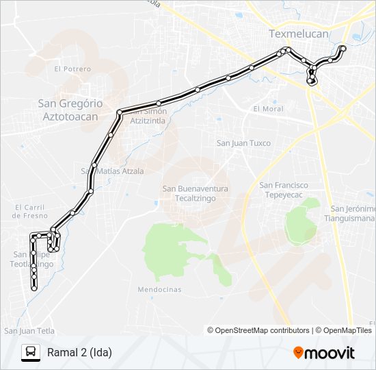 Mapa de RUTA SAN FELIPE TEOTLALCINGO de autobús