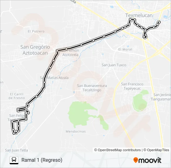 RUTA SAN FELIPE TEOTLALCINGO Bus Line Map