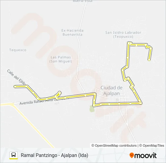RUTA AUTO TRANSPORTES URBANOS Bus Line Map
