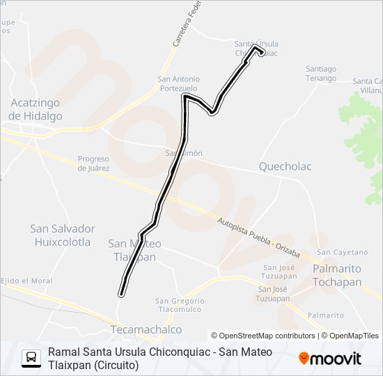 Mapa de RUTA SANTA URSULA CHICONQUIAC de autobús