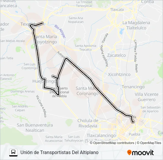RUTA UNIÓN DE  TRANSPORTISTAS Bus Line Map