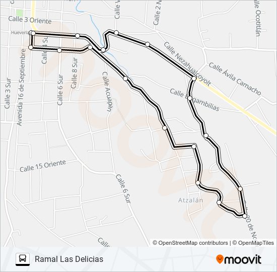 Mapa de RUTA URBANA BARRIOS Y COLONIAS de autobús