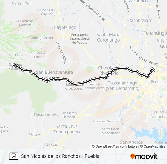 RUTA SAN NICOLÁS DE LOS RANCHOS Bus Line Map