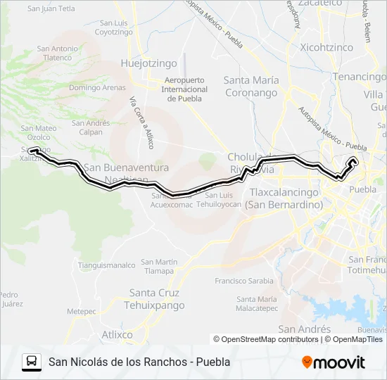 RUTA SAN NICOLÁS DE LOS RANCHOS Bus Line Map
