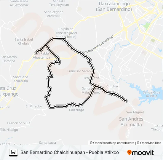 RUTA SAN BERNARDINO CHALCHIHUAPAN Bus Line Map