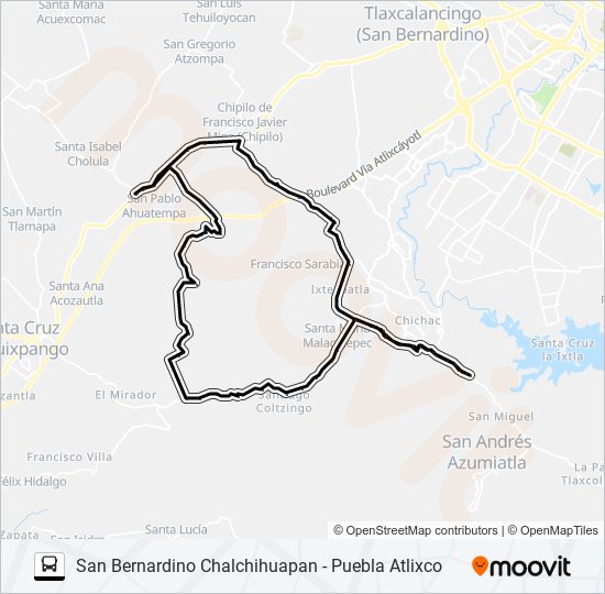 Ruta san bernardino chalchihuapan horarios, paradas y mapas Ramal