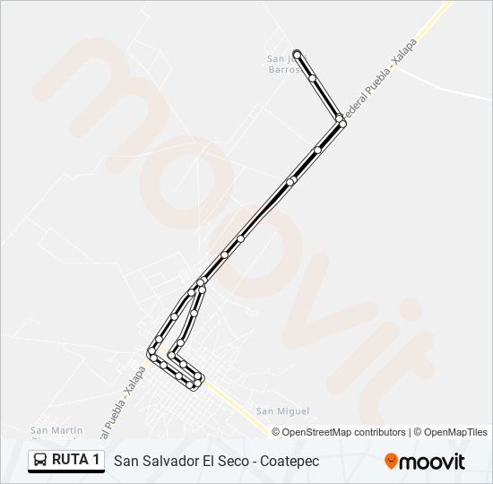 Mapa de RUTA 1 de autobús