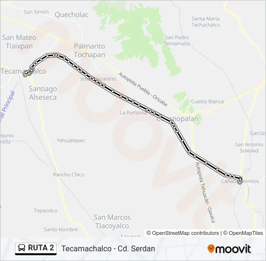 RUTA 2 Bus Line Map