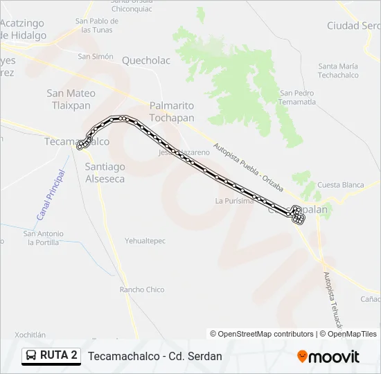 RUTA 2 Bus Line Map