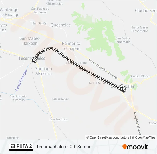 RUTA 2 Bus Line Map