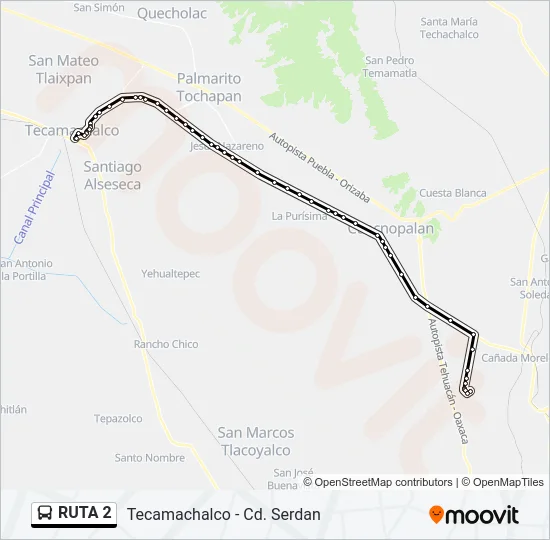 RUTA 2 Bus Line Map