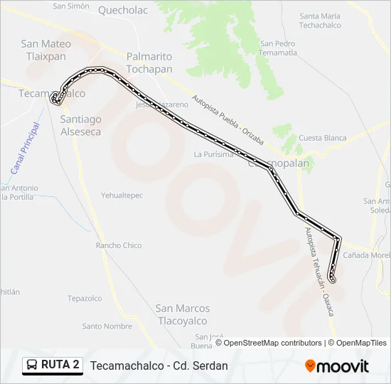 RUTA 2 Bus Line Map