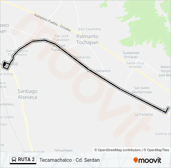 RUTA 2 Bus Line Map
