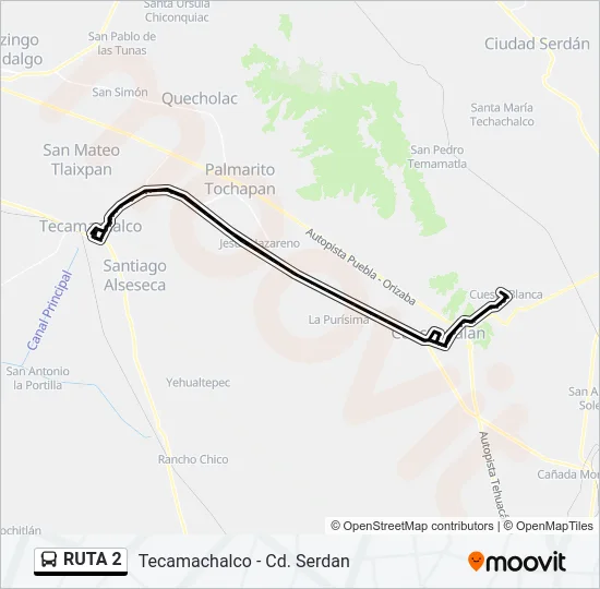 RUTA 2 Bus Line Map