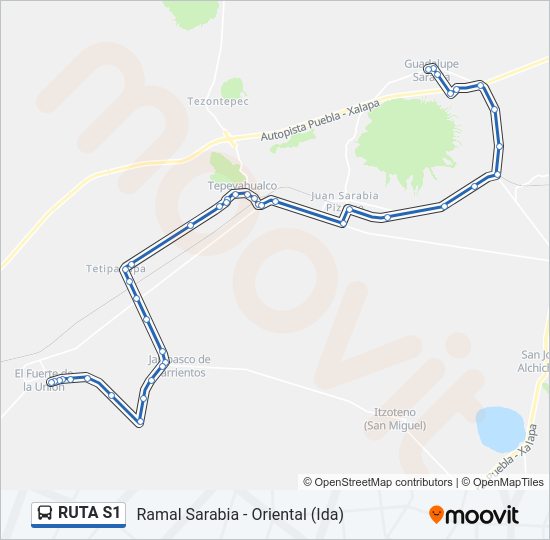 Mapa de RUTA S1 de autobús