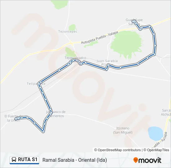 RUTA S1 Bus Line Map
