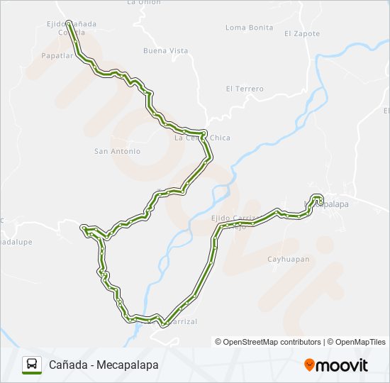 RUTA CAÑADA bus Line Map