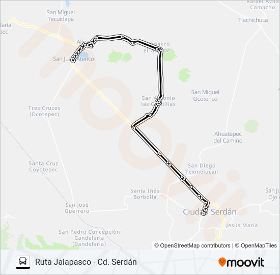 Mapa de RUTA ALJOJUCA de autobús