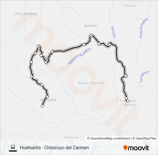 RUTA HUEHUETLA Bus Line Map