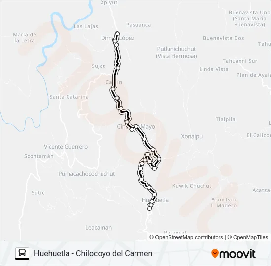 RUTA HUEHUETLA Bus Line Map