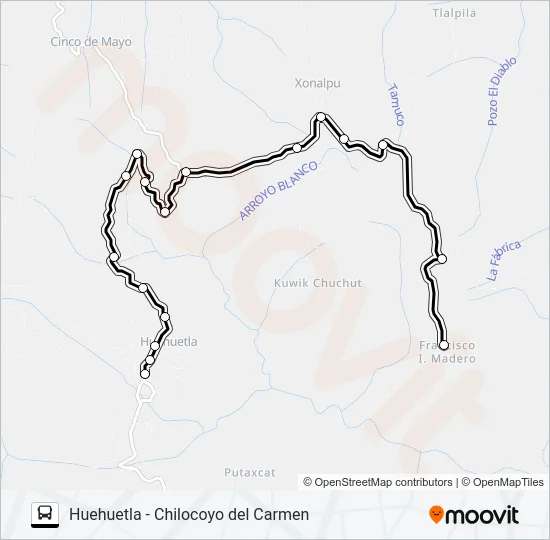 RUTA HUEHUETLA Bus Line Map