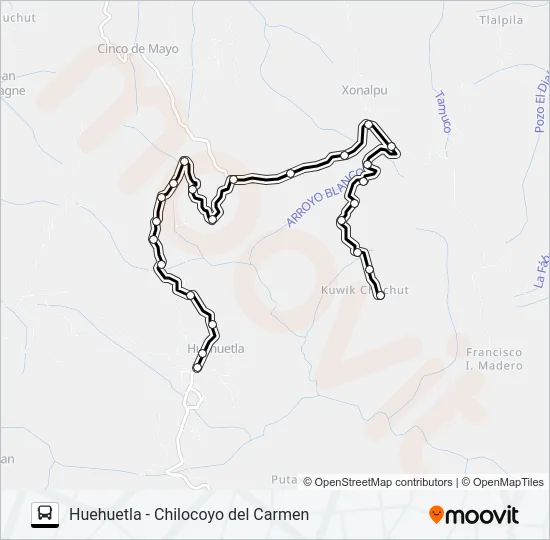RUTA HUEHUETLA Bus Line Map