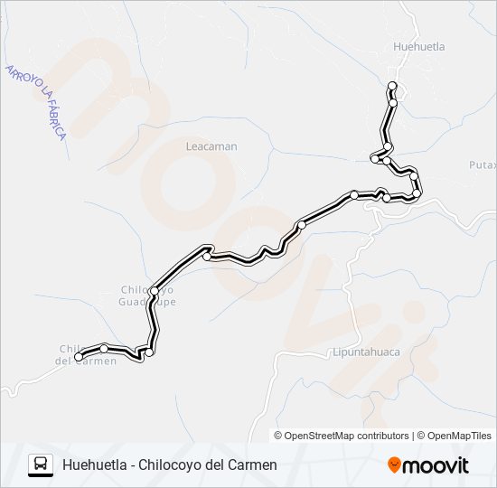 RUTA HUEHUETLA bus Line Map