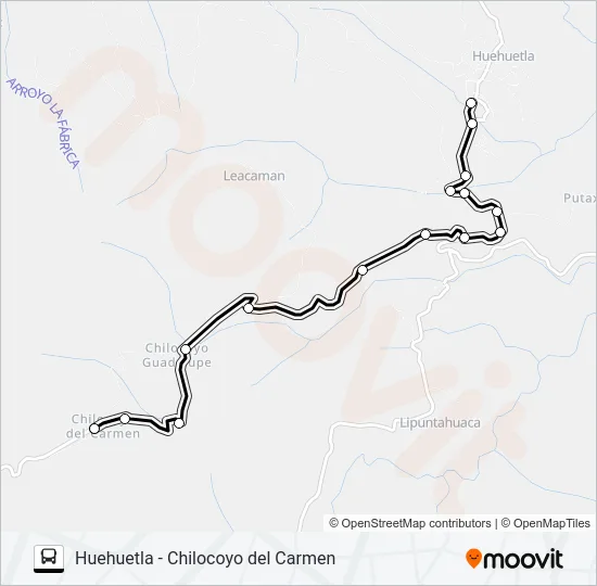 RUTA HUEHUETLA Bus Line Map