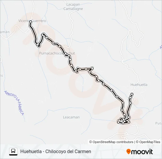 RUTA HUEHUETLA Bus Line Map