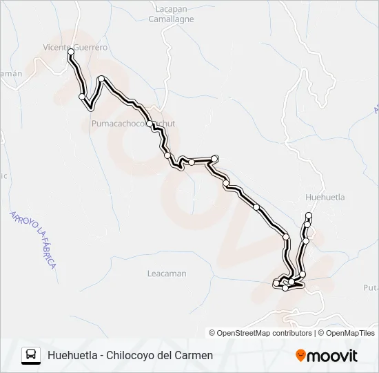 RUTA HUEHUETLA Bus Line Map