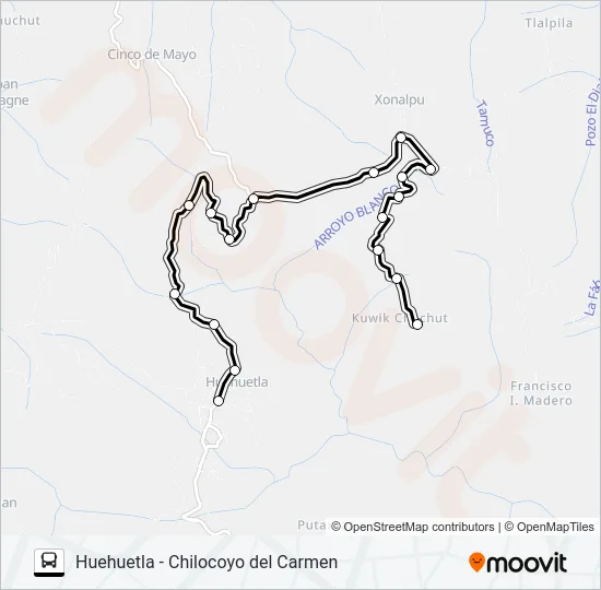 RUTA HUEHUETLA Bus Line Map