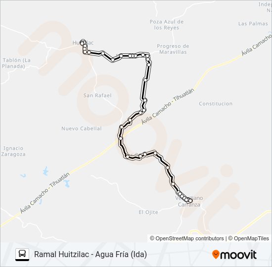 Mapa de RUTA HUITZILAC de autobús