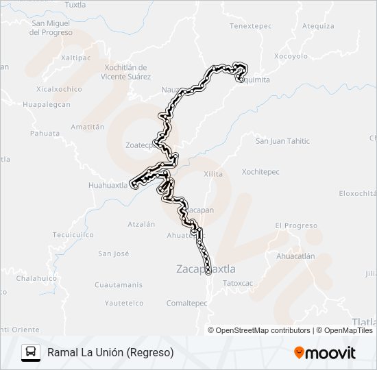Mapa de RUTA ZOQUIAPAN de autobús