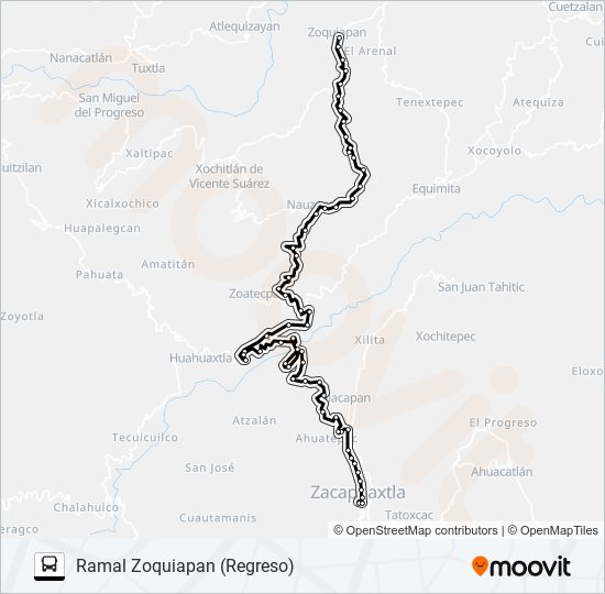 RUTA ZOQUIAPAN bus Line Map