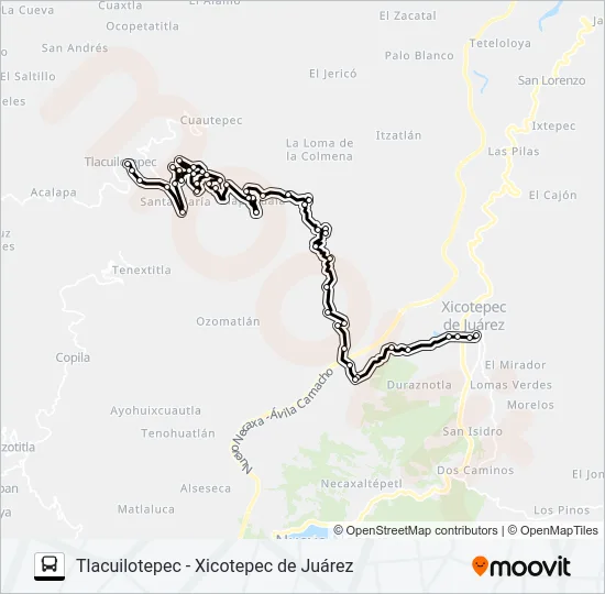 RUTA TLACUILOTEPEC Bus Line Map